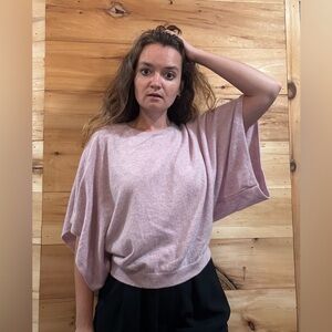 Stitch & Needle Soft Lilac Purple 100% Cashmere Top in Small